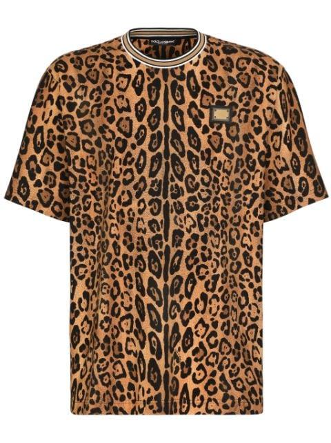 leopard-print cotton T-shirt by DOLCE&GABBANA