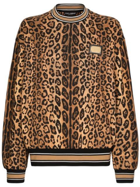 leopard-print cotton sweatshirt by DOLCE&GABBANA