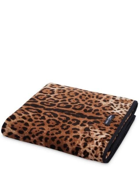 leopard-print cotton towel by DOLCE&GABBANA