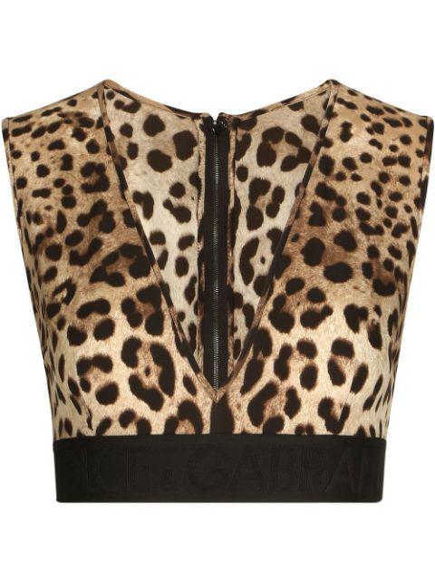leopard-print crop top by DOLCE&GABBANA