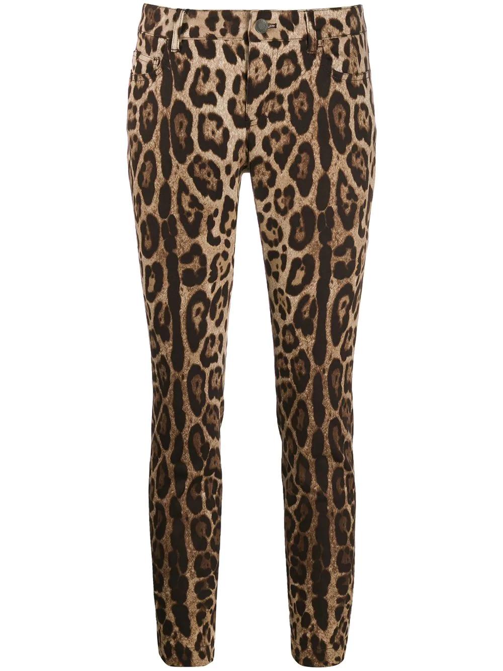 leopard-print cropped jeans by DOLCE&GABBANA