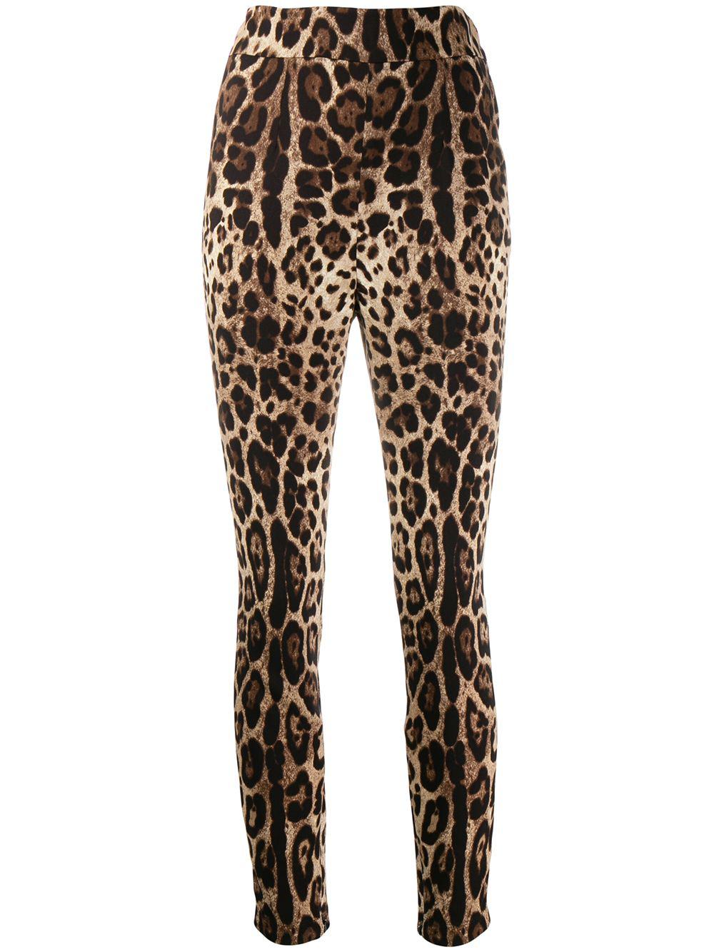 leopard-print cropped leggings by DOLCE&GABBANA