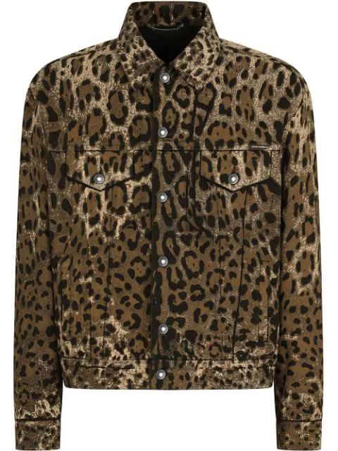 leopard-print denim jacket by DOLCE&GABBANA