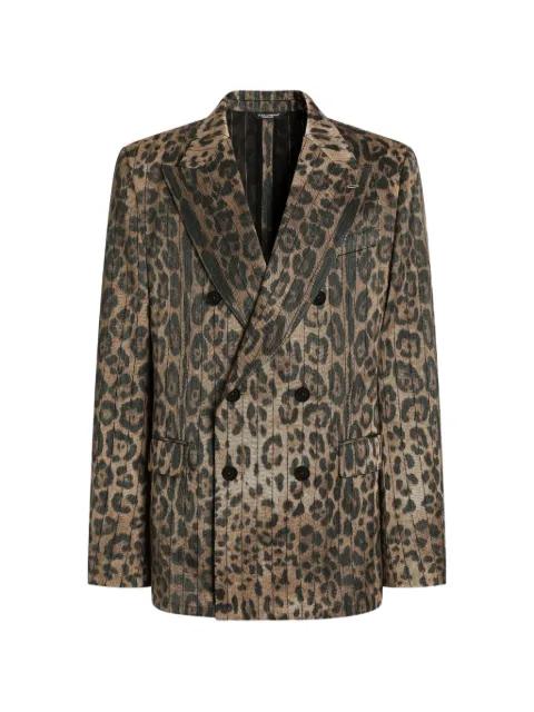 leopard-print double-breasted jacket by DOLCE&GABBANA