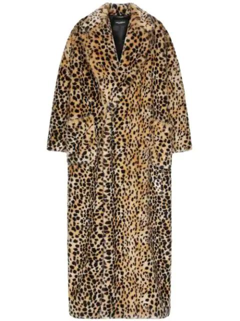 leopard-print faux-fur coat by DOLCE&GABBANA