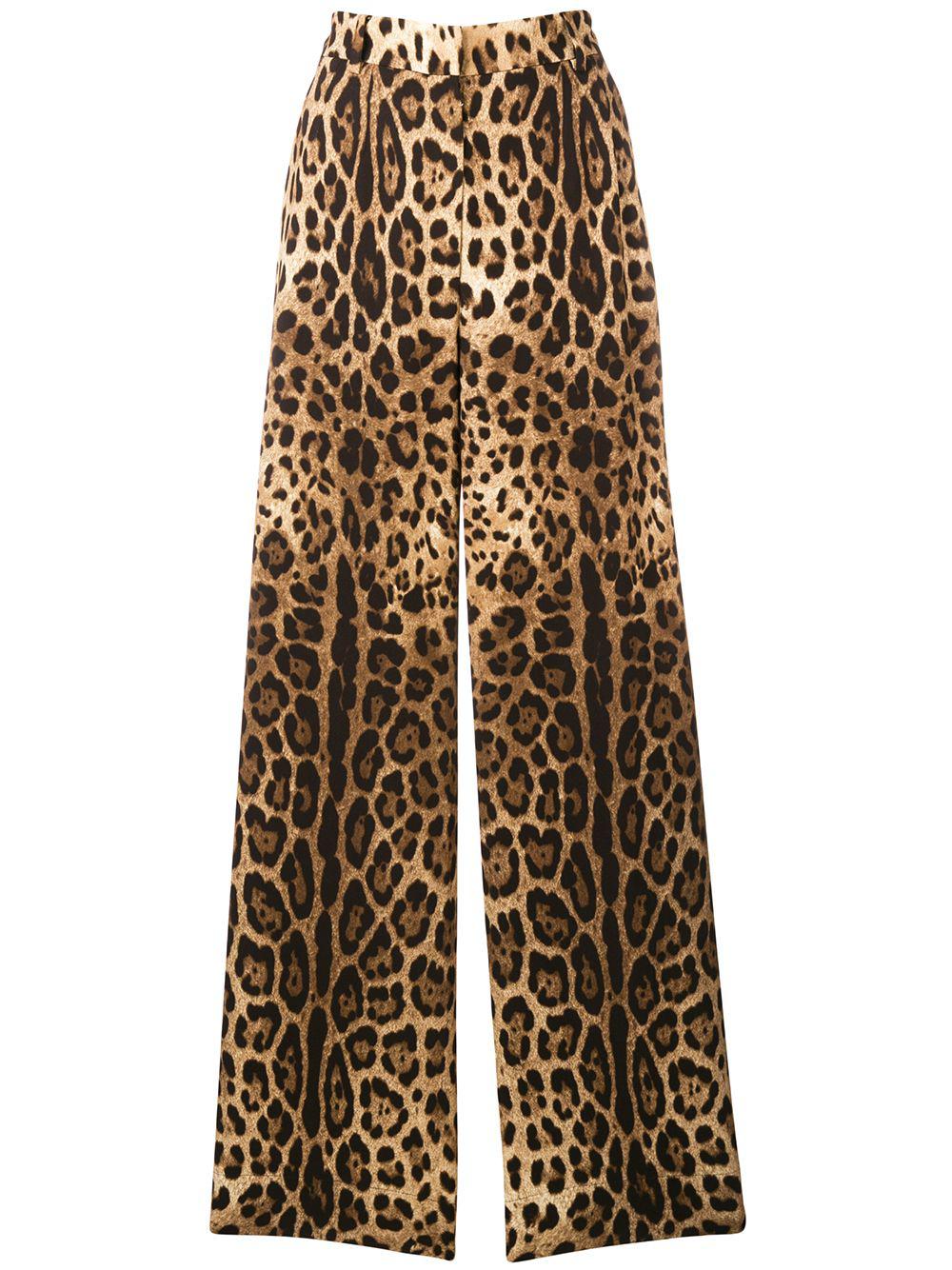 leopard-print flared trousers by DOLCE&GABBANA