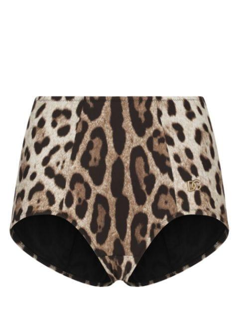 leopard-print high-waisted bikini bottom by DOLCE&GABBANA