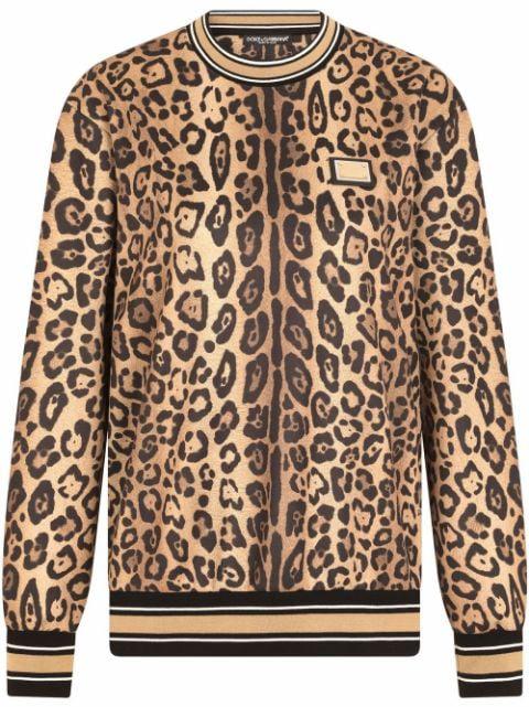 leopard-print jersey sweatshirt by DOLCE&GABBANA