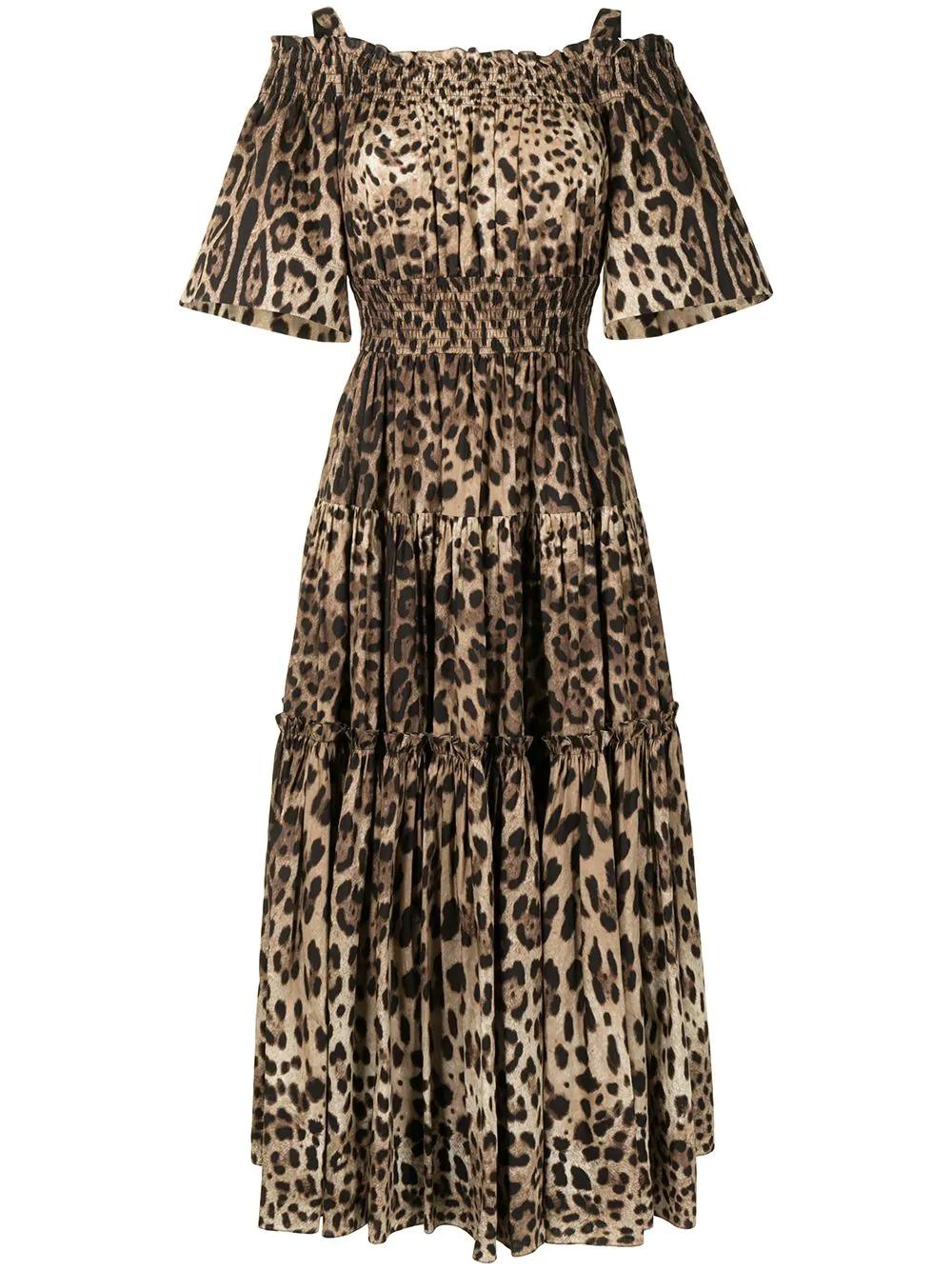 leopard-print midi dress by DOLCE&GABBANA