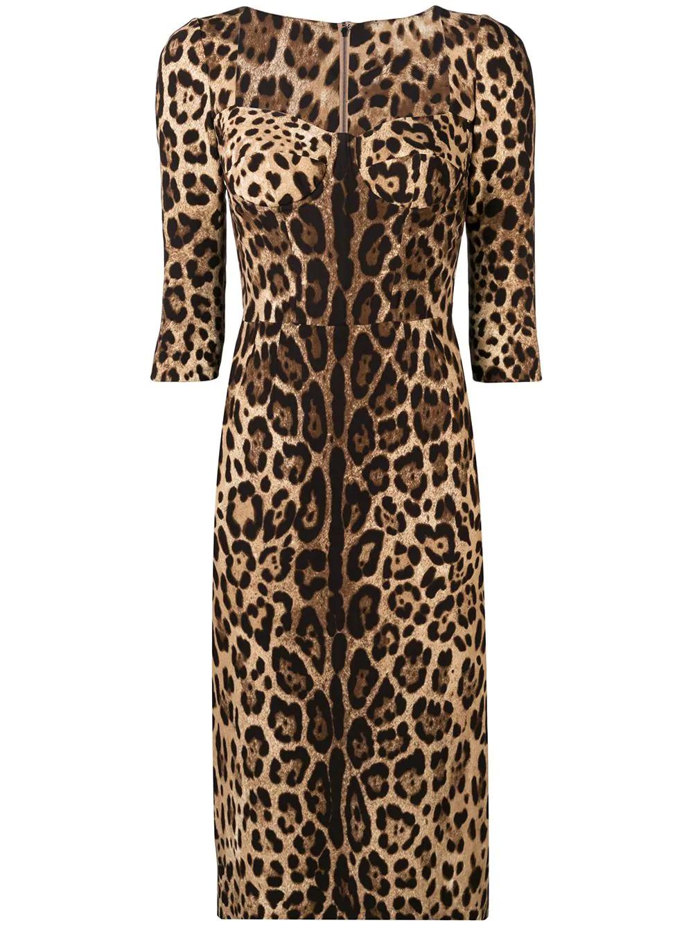 leopard-print midi dress by DOLCE&GABBANA