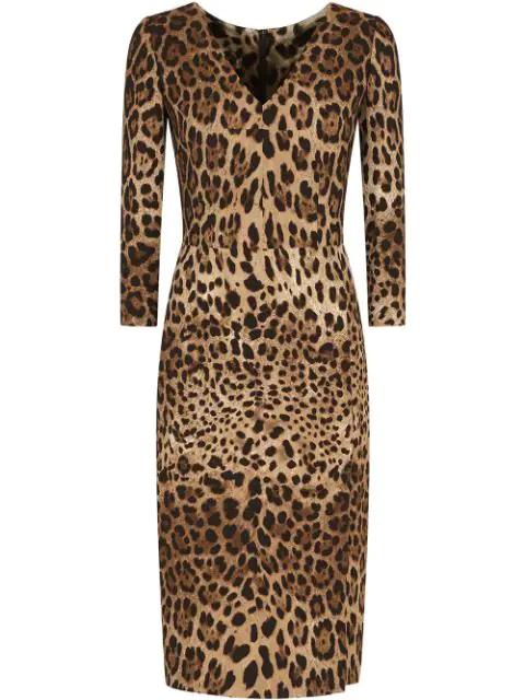 leopard-print midi dress by DOLCE&GABBANA