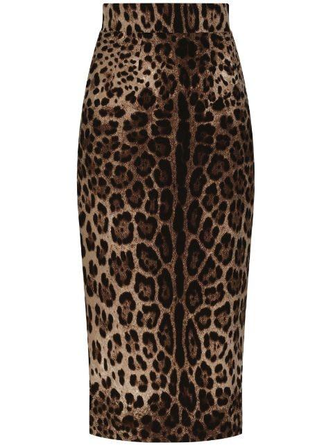 leopard-print midi skirt by DOLCE&GABBANA