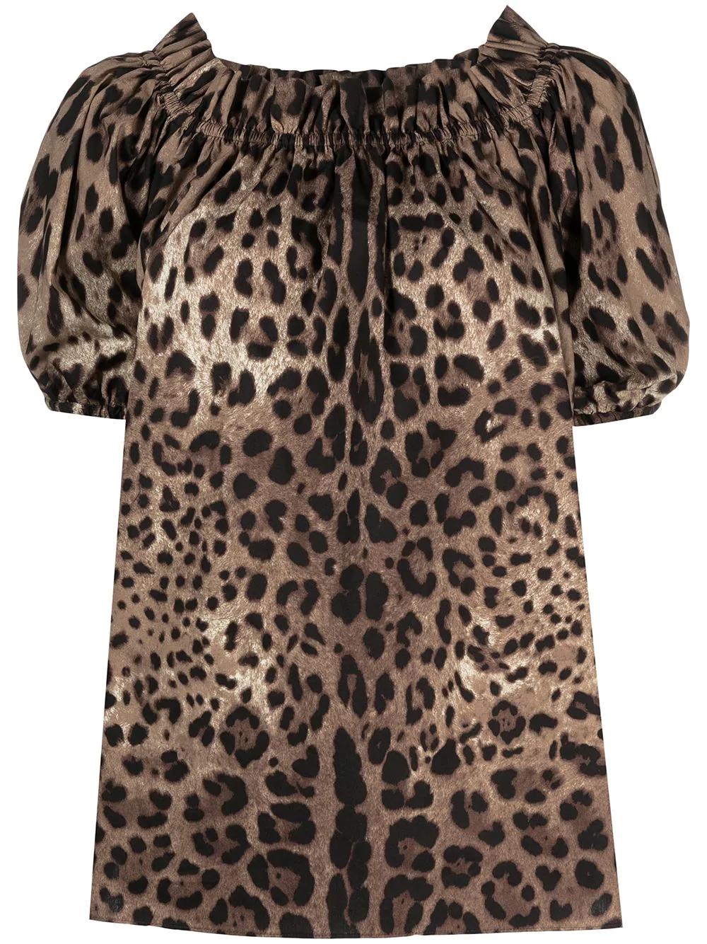 leopard-print off-shoulder top by DOLCE&GABBANA