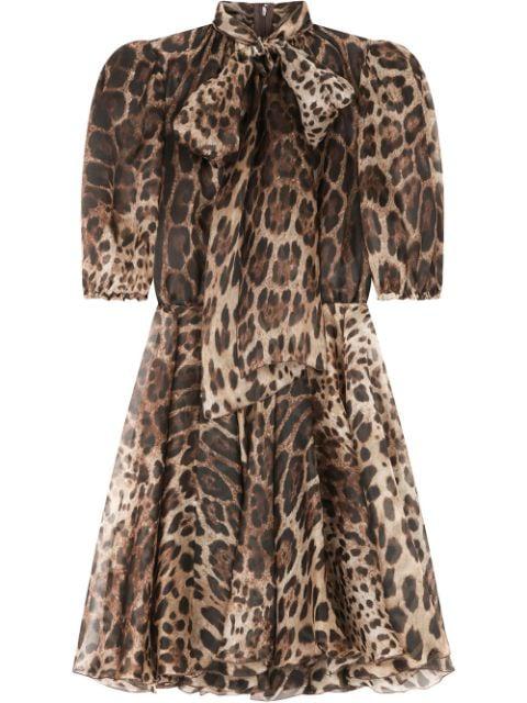 leopard-print organza minidress by DOLCE&GABBANA