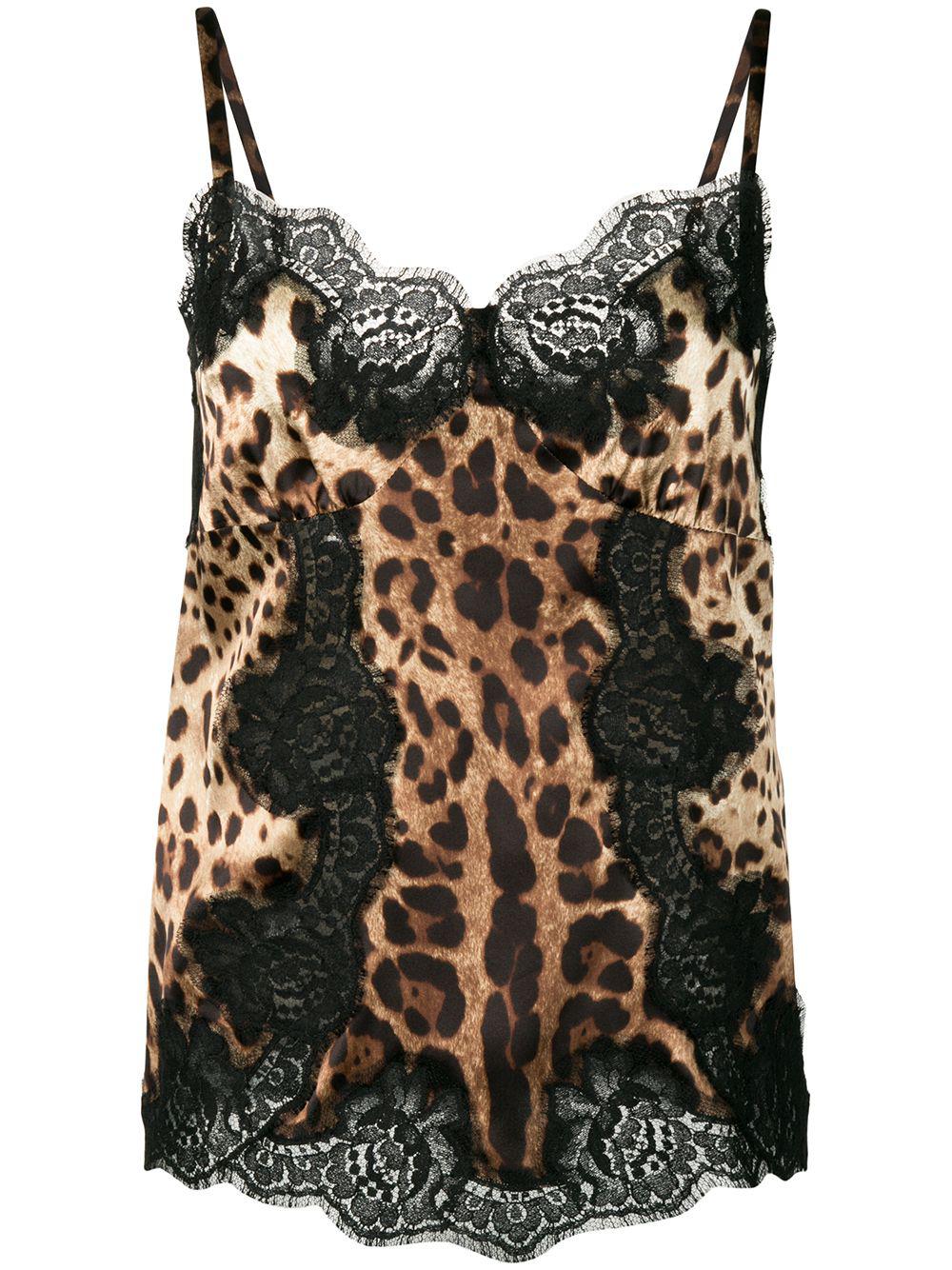 leopard-print satin camisole top by DOLCE&GABBANA