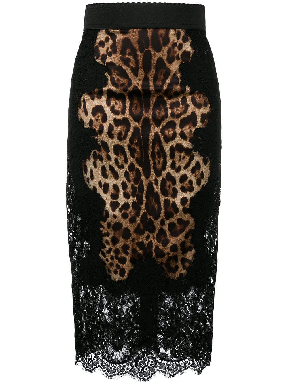 leopard-print satin midi skirt by DOLCE&GABBANA