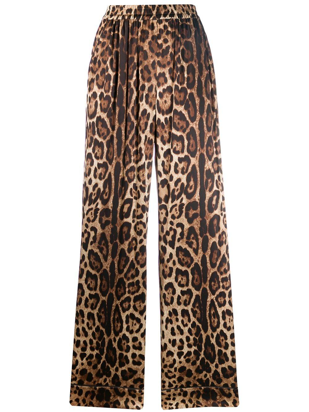 leopard-print satin pajama bottoms by DOLCE&GABBANA