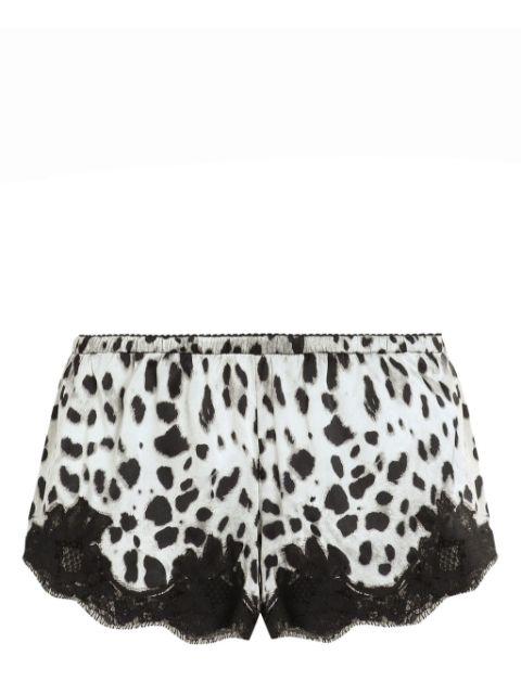 leopard-print satin shorts by DOLCE&GABBANA