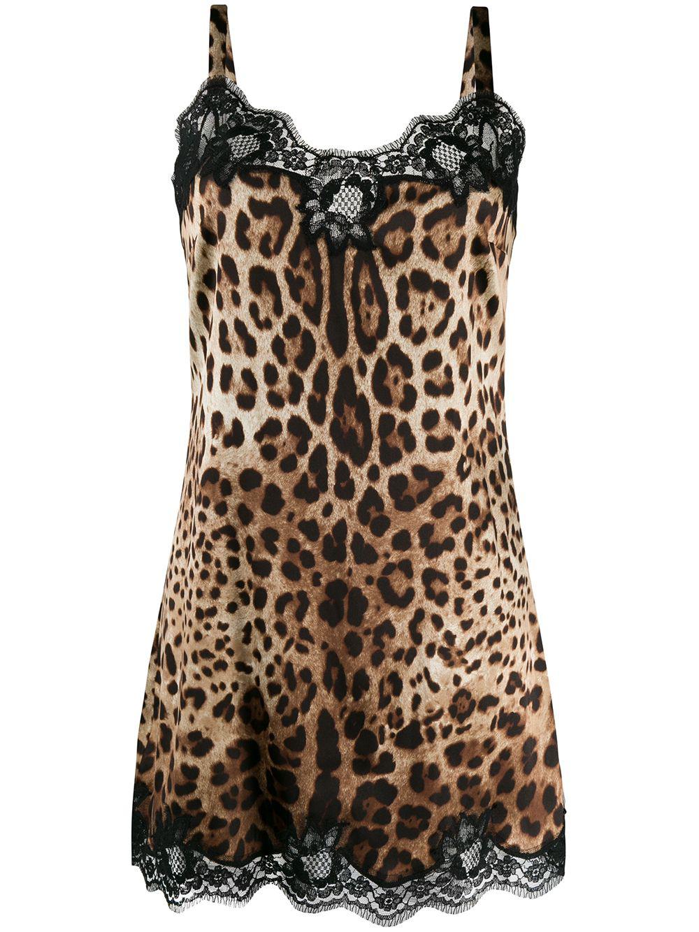 leopard-print satin slip dress by DOLCE&GABBANA