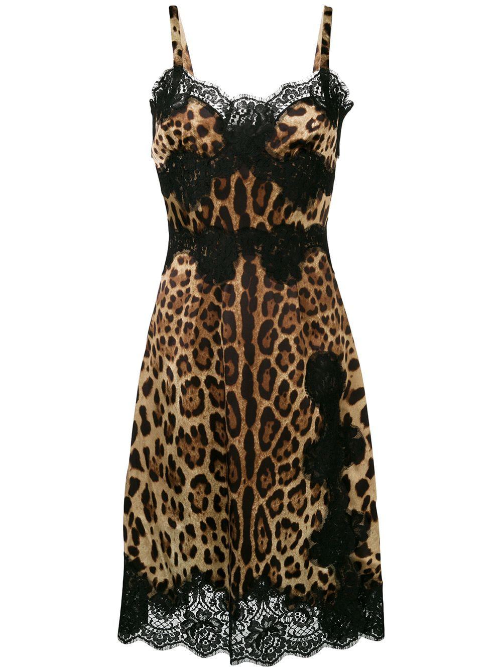 leopard-print satin slip dress by DOLCE&GABBANA