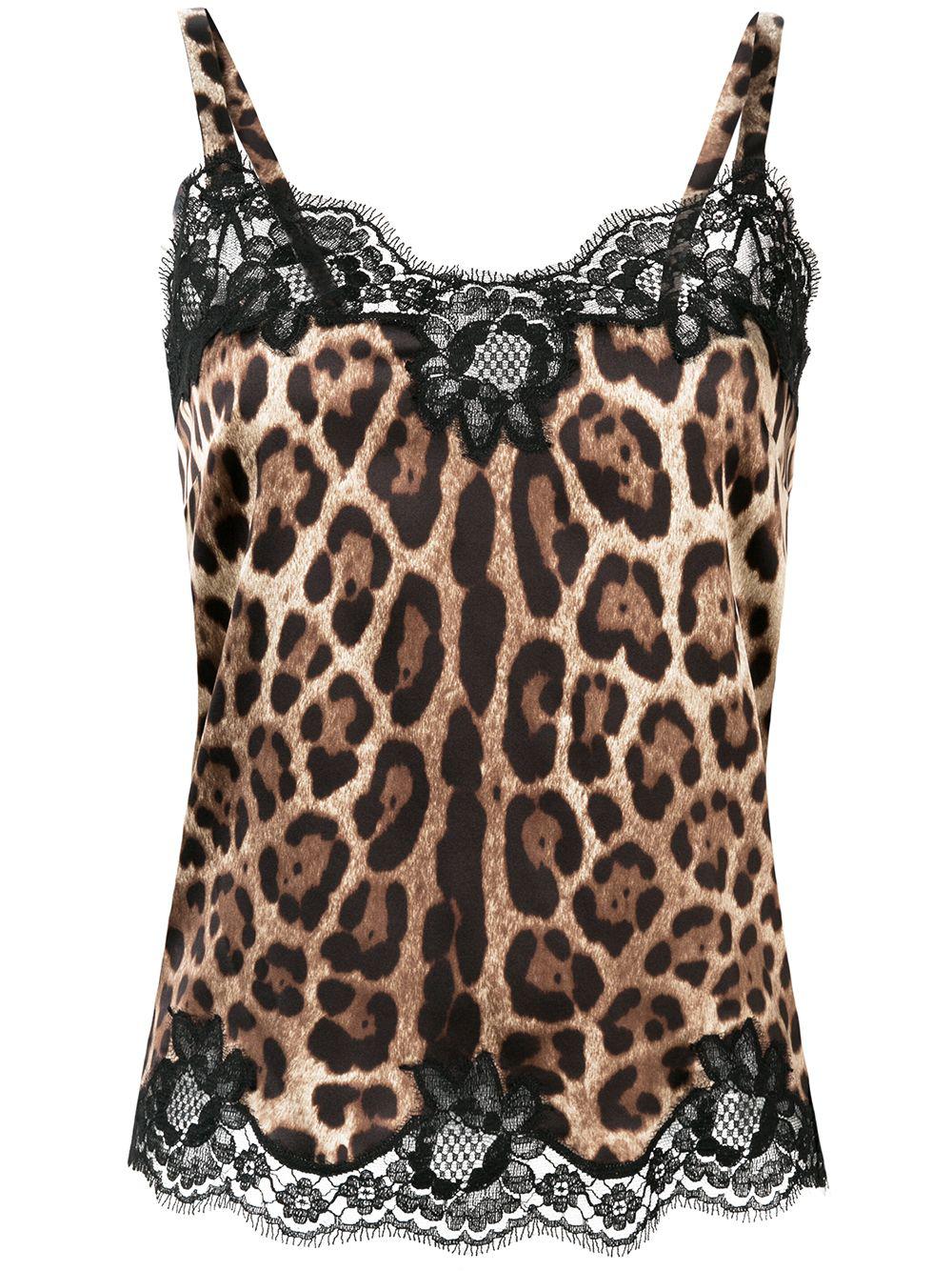 leopard-print satin top by DOLCE&GABBANA