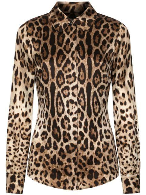 leopard-print silk shirt by DOLCE&GABBANA