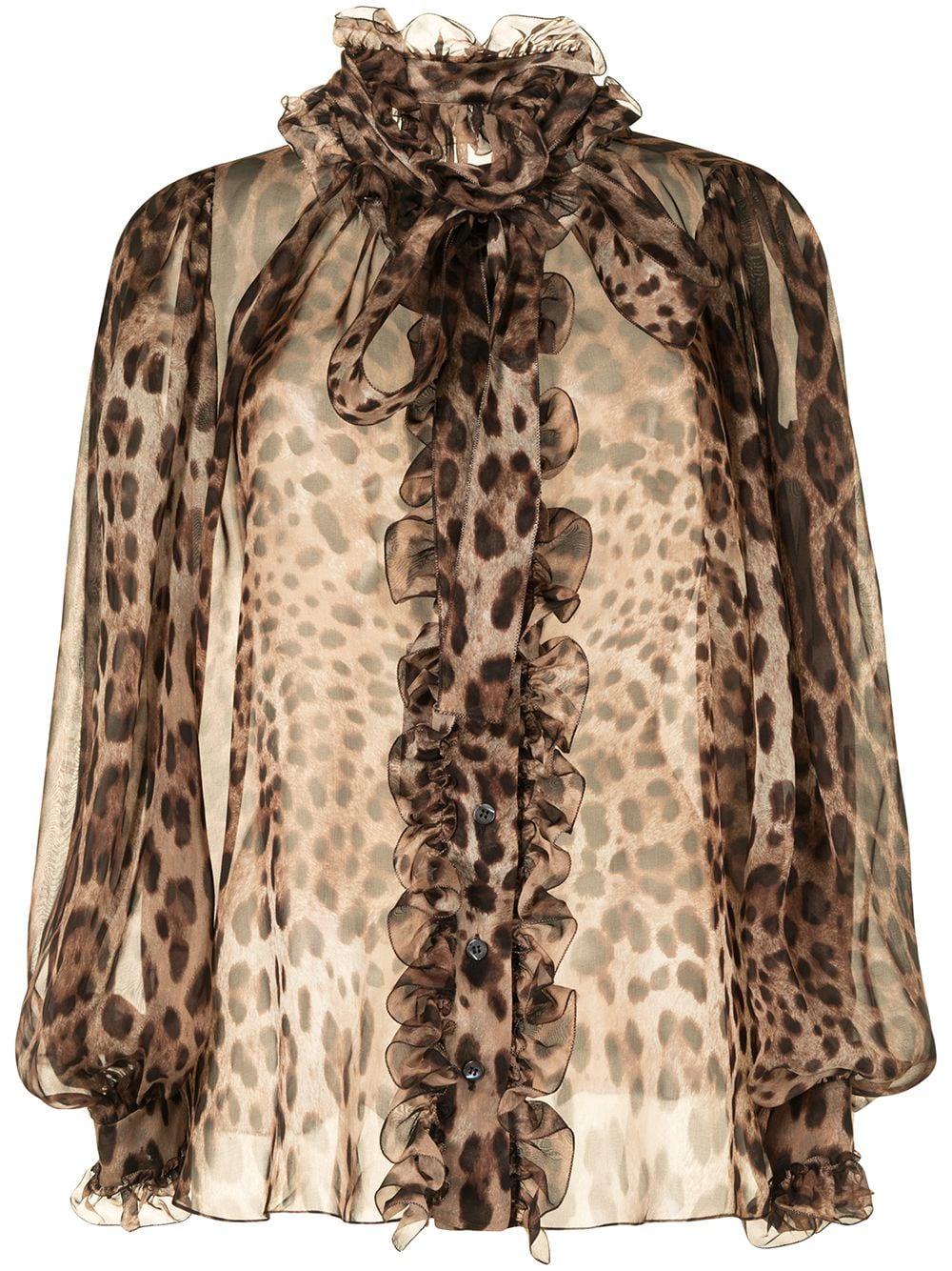 leopard-print silk shirt by DOLCE&GABBANA