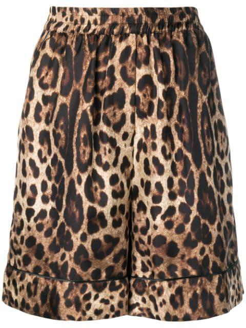 leopard-print silk shorts by DOLCE&GABBANA