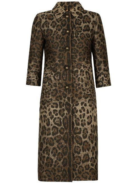 leopard-print single-breasted coat by DOLCE&GABBANA