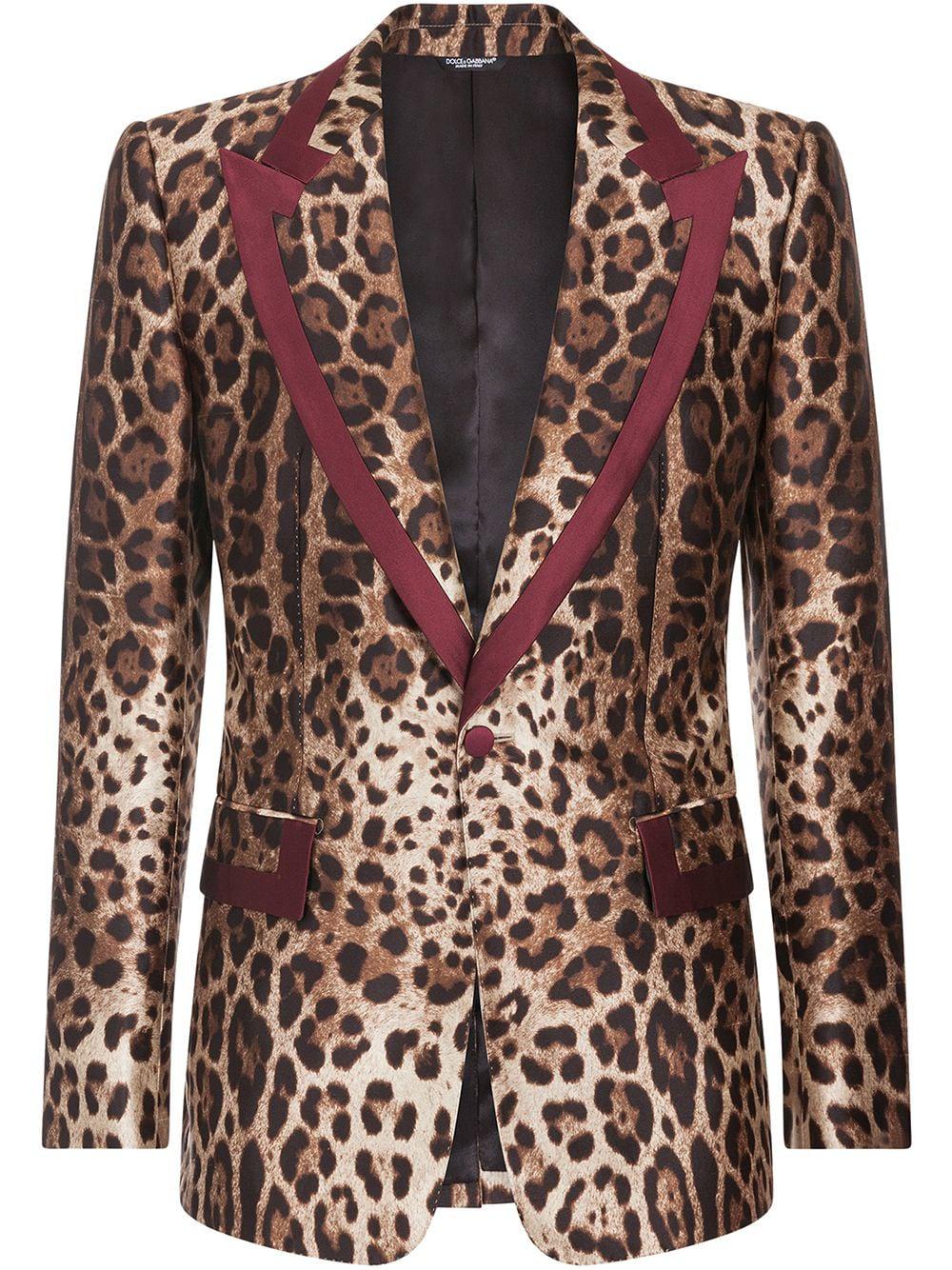 leopard-print single-breasted silk blazer by DOLCE&GABBANA