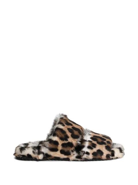 leopard-print slippers by DOLCE&GABBANA