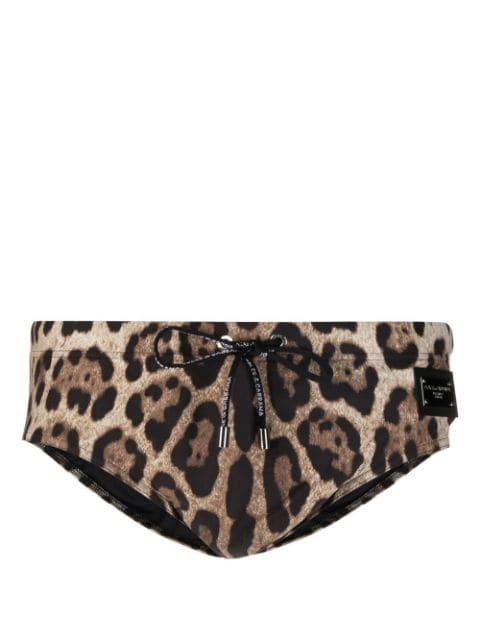 leopard print swim briefs by DOLCE&GABBANA