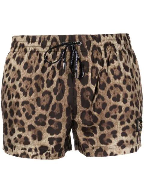 leopard-print swim shorts by DOLCE&GABBANA