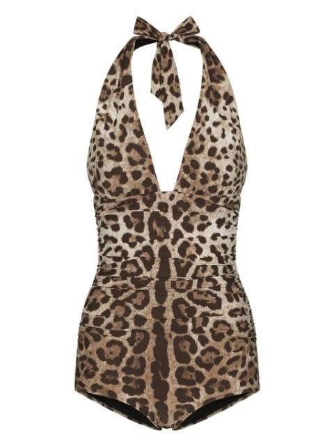 leopard-print swimsuit by DOLCE&GABBANA