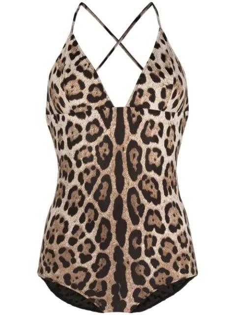 leopard print swimsuit by DOLCE&GABBANA