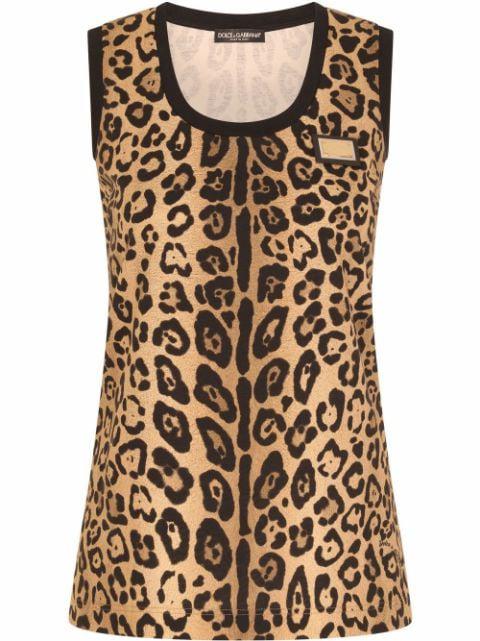 leopard-print tank top by DOLCE&GABBANA