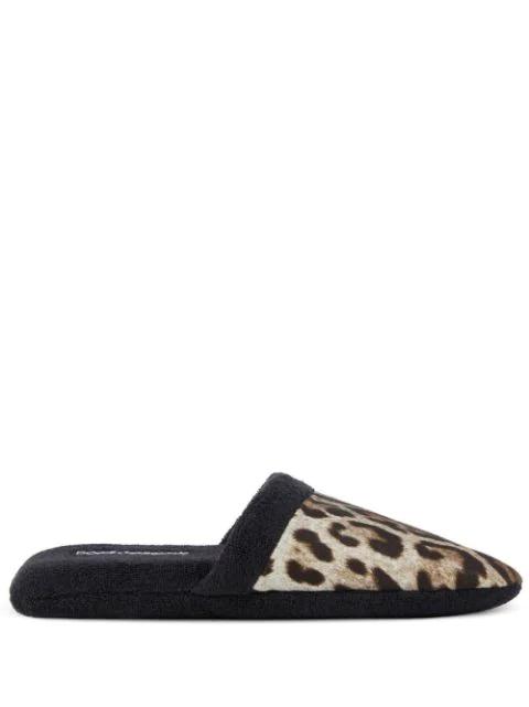 leopard-print terry slippers by DOLCE&GABBANA