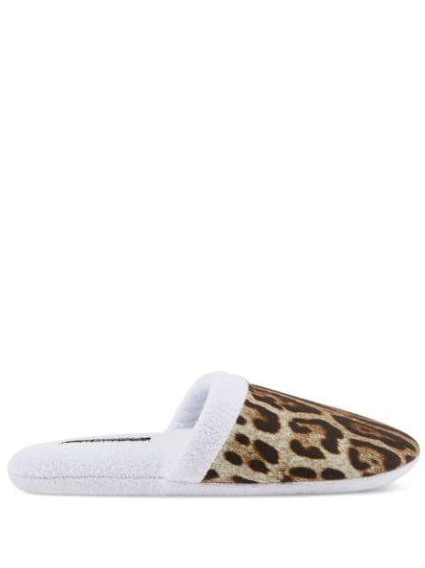 leopard-print terry slippers by DOLCE&GABBANA