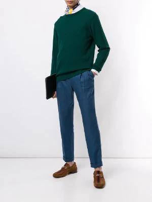 linen chino trousers by DOLCE&GABBANA