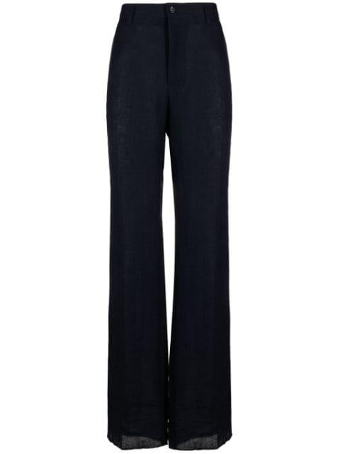 linen tailored wide-leg trousers by DOLCE&GABBANA