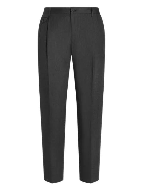 linen tapered trousers by DOLCE&GABBANA