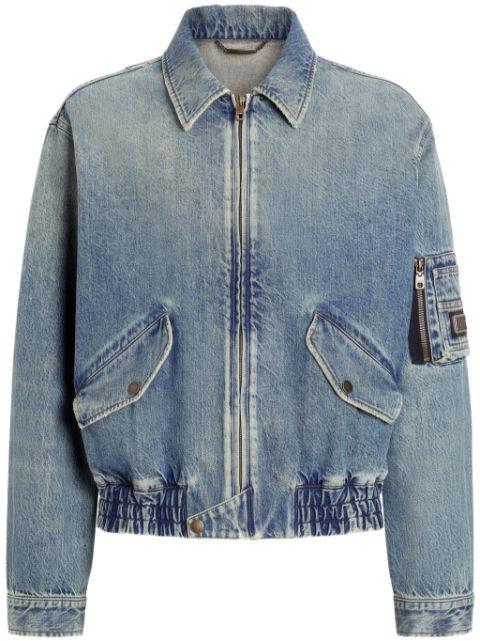 logo-appliqué denim jacket by DOLCE&GABBANA