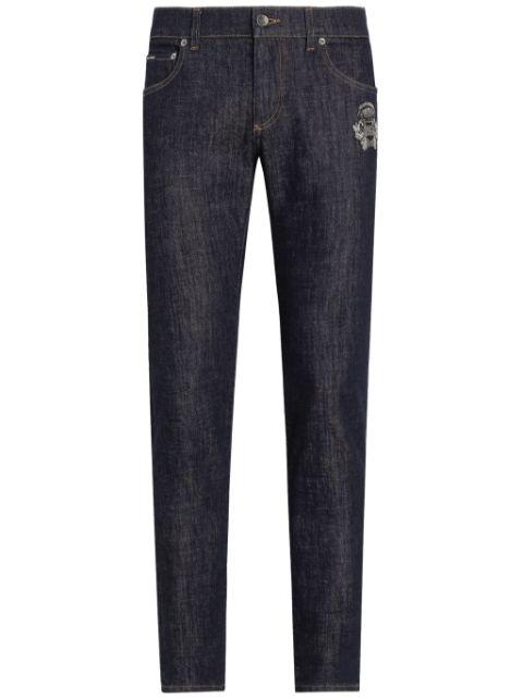 logo-appliqué skinny jeans by DOLCE&GABBANA