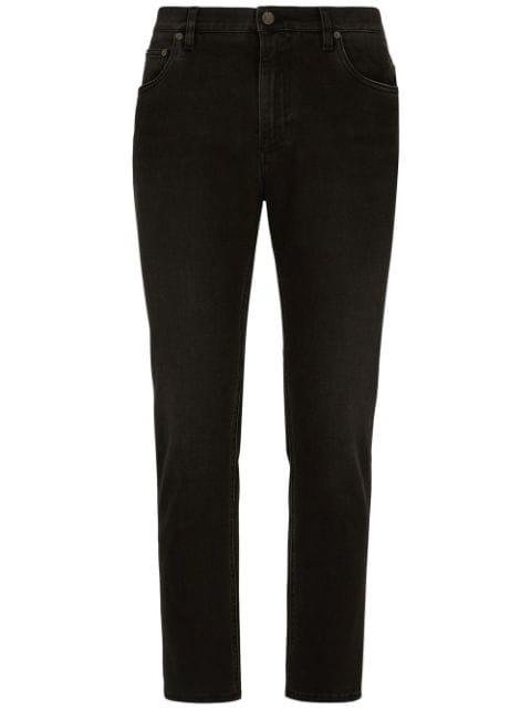 logo-appliqué tapered-leg jeans by DOLCE&GABBANA