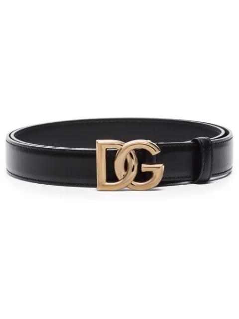 logo-buckle leather belt by DOLCE&GABBANA