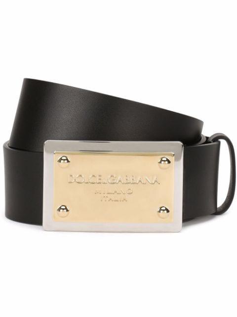logo-buckle leather belt by DOLCE&GABBANA