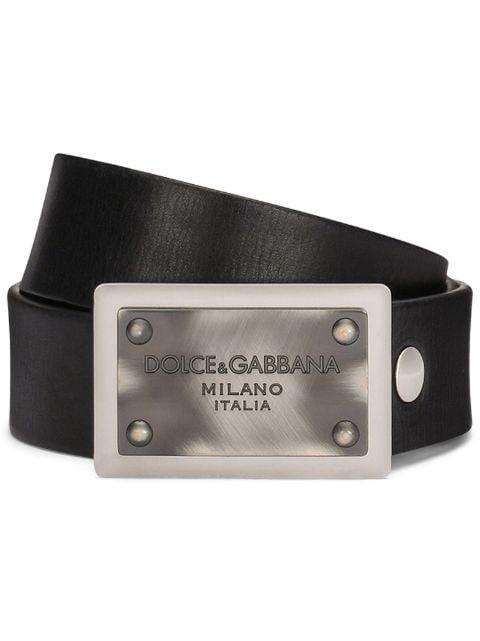 logo-buckle leather belt by DOLCE&GABBANA