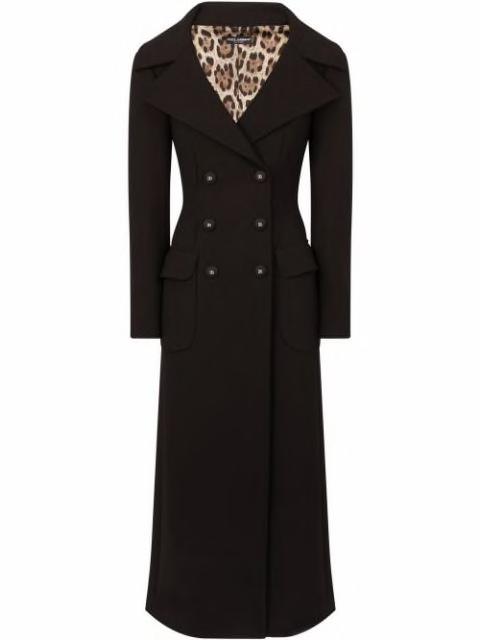 logo-buttons double-breasted wool coat by DOLCE&GABBANA