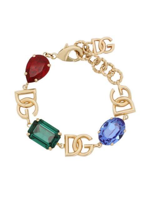 logo-charm crystal-embellished bracelet by DOLCE&GABBANA