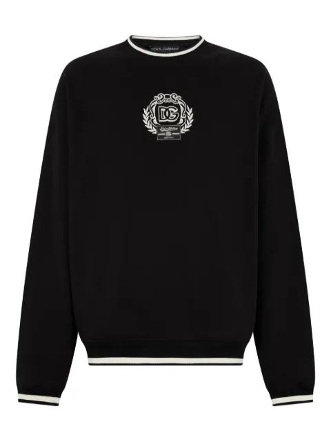 logo-detail ribbed-knit sweater by DOLCE&GABBANA